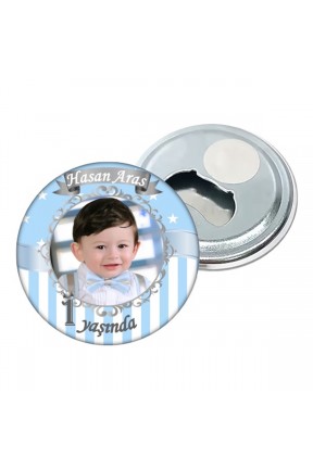 Prens Kişiye Özel Doğum Günü Açacak Magnet Hediye 58mm 