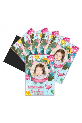 Flamingo Temalı Kişiye Özel Doğum Günü Magnet Hediye Flamingo Temalı Kişiye Özel Doğum Günü Magnet Hediye