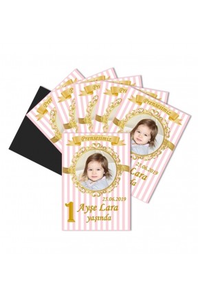 Pembe Gold Temalı Kişiye Özel Doğum Günü Magnet Hediye Pembe Gold Temalı Kişiye Özel Doğum Günü Magnet Hediye