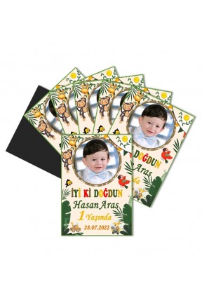 Safari 1 Yaş kişiye Özel Doğum Günü Magnet Hediye Safari 1 Yaş kişiye Özel Doğum Günü Magnet Hediye