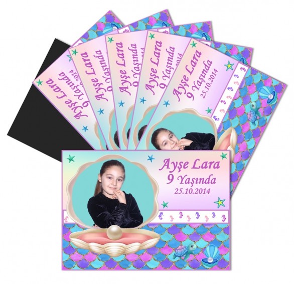Deniz Kızı Temalı Kişiye Özel Doğum Günü Magnet Hediye Deniz Kızı Temalı Kişiye Özel Doğum Günü Magnet Hediye