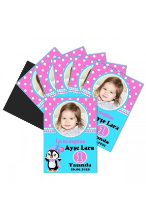 Penguen Temalı Kişiye Özel Doğum Günü Magnet Hediye 2 Penguen Temalı Kişiye Özel Doğum Günü Magnet Hediye 2