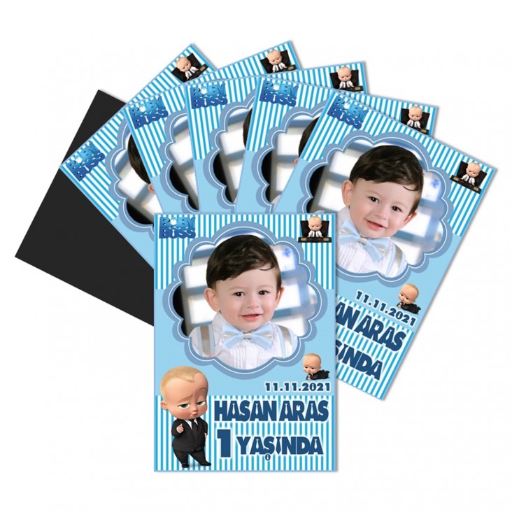 Patron Bebek Temalı kişiye Özel Doğum Günü Magnet Hediye Patron Bebek Temalı kişiye Özel Doğum Günü Magnet Hediye