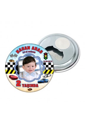 Araba Temalı Kişiye Özel Doğum Günü Açacak Magnet Hediye 58mm Araba Temalı Kişiye Özel Doğum Günü Açacak Magnet Hediye 58mm
