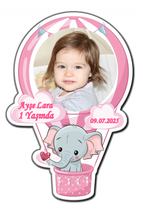 Balon Şeklinde Filli Fotoğraflı Kişiye Özel Doğum Günü Magnet 8x11cm Hediye Balon Şeklinde Filli Fotoğraflı Kişiye Özel Doğum Günü Magnet 8x11cm Hediye