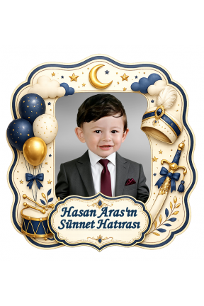 Sünnet Fotoğraflı Kişiye Özel sünnet Magnet 8x8cm Hediye 