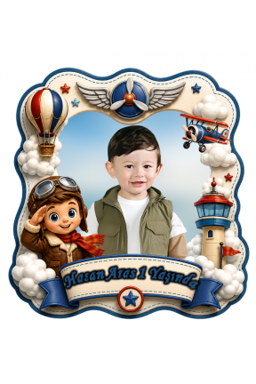 Pilot Temalı Şekilli Kesim Fotoğraflı Kişiye Özel Doğum Günü Magnet 8x8 cm Pilot Temalı Şekilli Kesim Fotoğraflı Kişiye Özel Doğum Günü Magnet 8x8 cm