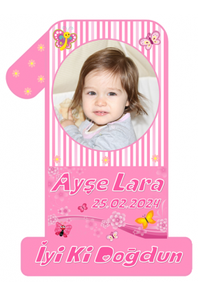 1 Şeklinde Kelebek Temalı Kişiye Özel Doğum Günü Magnet Hediye 1 Şeklinde Kelebek Temalı Kişiye Özel Doğum Günü Magnet Hediye