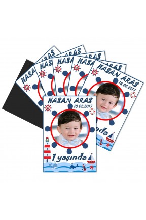 Denizci Temalı Kişiye Özel Doğum Günü Magnet Hediye