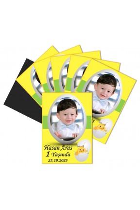 Civciv Temalı Kişiye Özel Doğum Günü Magnet Hediye