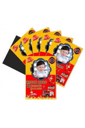 İtfaiye Temalı Kişiye Özel Doğum Günü Magnet Hediye İtfaiye Temalı Kişiye Özel Doğum Günü Magnet Hediye