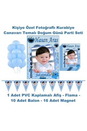 Kurabiye Canavarı Temalı Doğum Günü Kişiye Özel Parti Seti Hediye