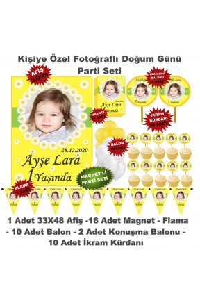 Papatya Temalı Parti Seti Hediye