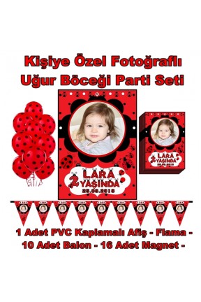 Uğur Böceği Temalı Doğum Günü Kişiye Özel Parti Seti Hediye
